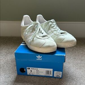 Adidas Gazelle Light Green and White Sneakers